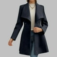thumbnail image 2 of Women’s Long Wool Blend Coat – Winter Fall Fashion Notch Lapel Belted Trench Fully Lined winter coats for women, 2 of 4
