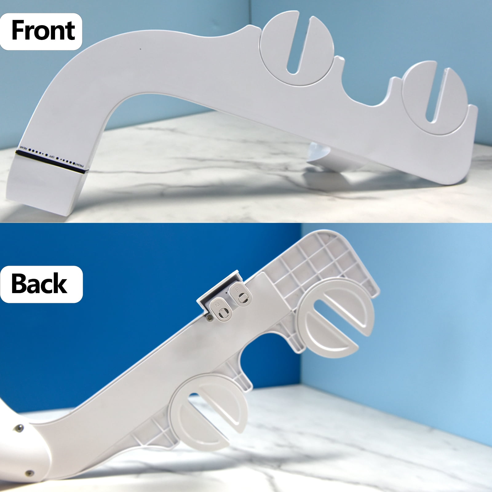 PHANCIR Ultra-Slim Bidet Attachment for Toilet, Dual Nozzle (Frontal & Rear Wash) with Self Cleaning, Non-Electric Adjustable Water Pressure Water Toilet Seat Attachment White
