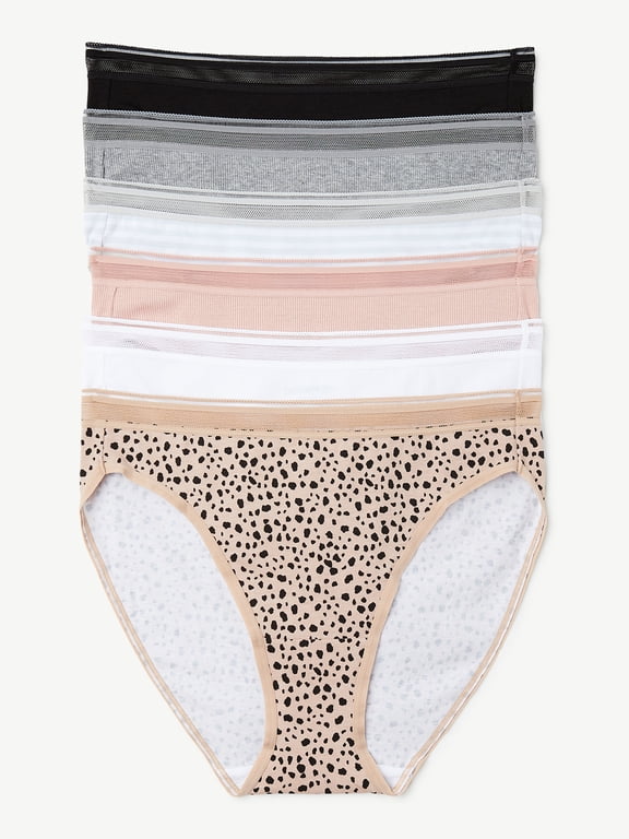 Women's Cotton Bikini Panties, 6-Pack, Sizes S to 2XL