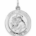 thumbnail image 1 of Sterling Silver Rhodium-Plated Polished Solid Saint Anthony Pendant (25.84 X 18.31) Made In United States -Jewelry By Sweet Pea, 1 of 7