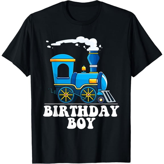 Exquisite and comfortable-Birthday Boy Choo Choo Blue Train Lovers Party Kids Toddlers T-Shirt