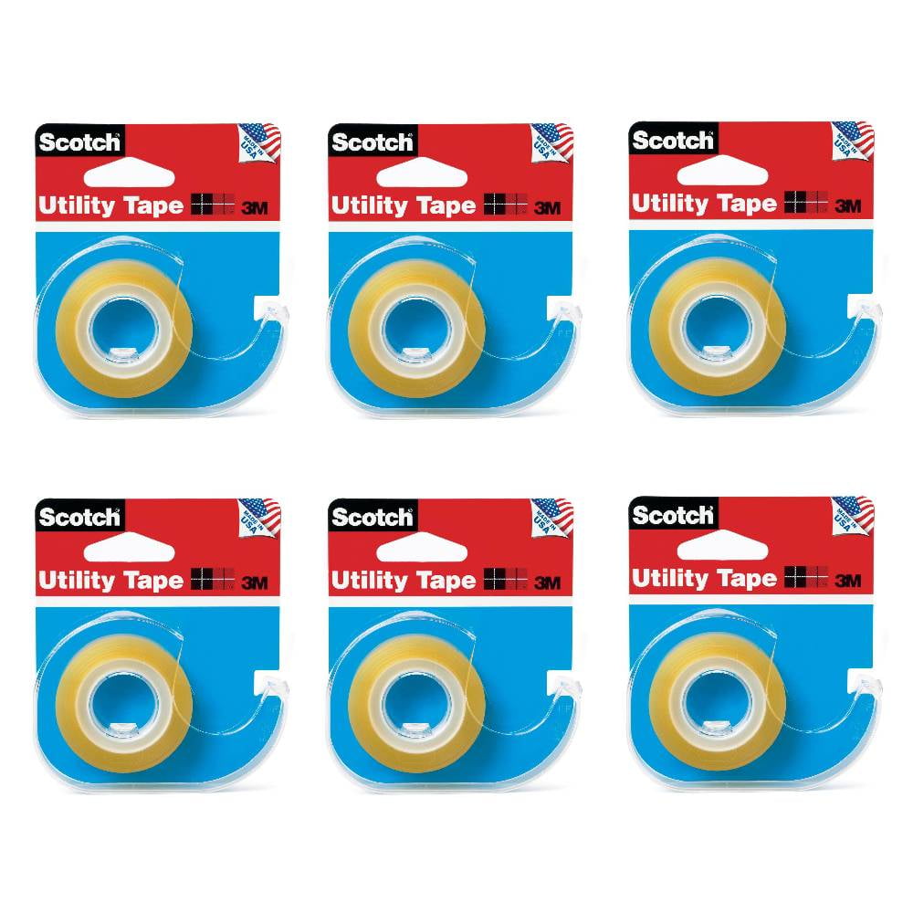 Scotch Utility Tape with Dispenser Roll 1/2 x 700 in Adhesive Clear, 6-Pack
