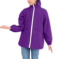 thumbnail image 5 of nerohusy Girls Rain Jacket Lightweight Waterproof Teen Girl Full Zip Up Hooded Wind&Water Resistant Raincoat with Zipper Pockets 2025 Purple,9-10 Y, 5 of 8
