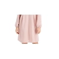 thumbnail image 3 of INC Womens Pink Tie Zippered Pleated Lined V Back Long Sleeve V Neck Above The Knee Shift Dress XS, 3 of 3
