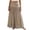 3Khaki, variant on Lnmiateer Women Summer Beach Boho Long Skirt Linen Fabric Smocked High Waist Layered Flowy A Line Design Shell Star Casual Vacation Daily Wear