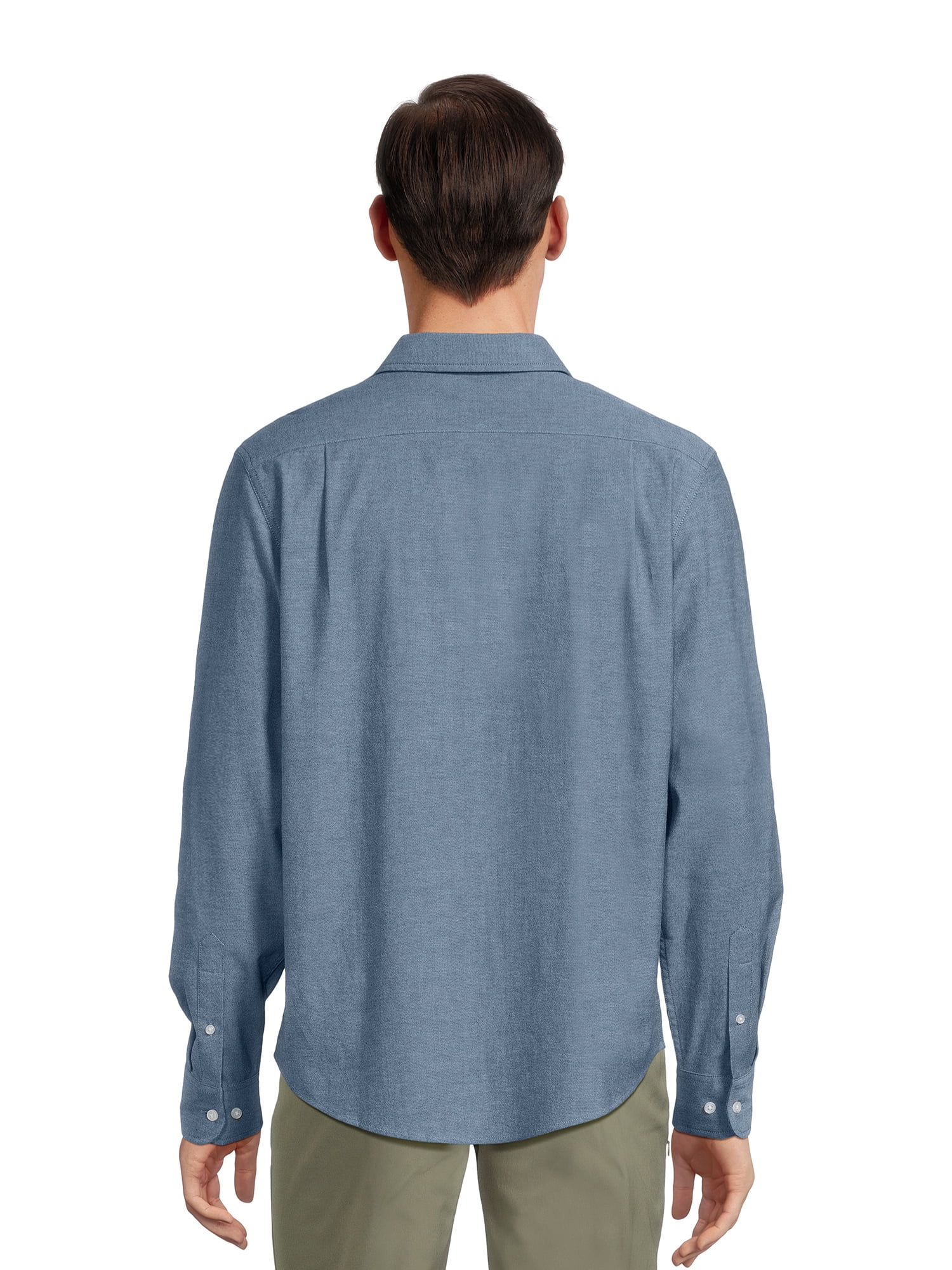 George Men's Long Sleeve Poplin Button-Up Shirt