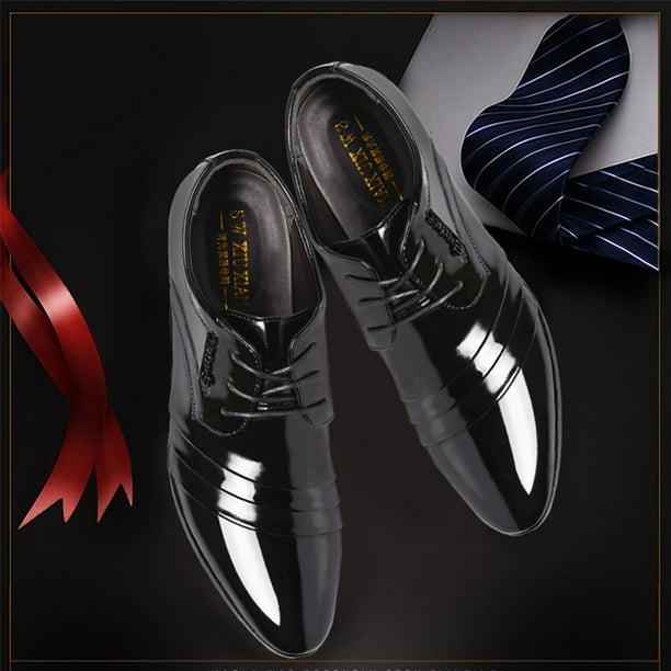 Miluxas Men s Comfort Orthopedic Dress Shoes Clearance Casual Business Leather Derby Leather Shoes Walking office Loafers Work Flats Black 9.5 45 Walmart Business Supplies