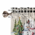 thumbnail image 5 of Winter Snowman Bear Kitchen Curtains and Valances Set, Christmas Tree Snowflakes Vintage Plaid Rod Pocket Window Valance Window Curtain Panels for Living Room Bedroom Laundry, 27.5x36in, 3 Pieces, 5 of 7