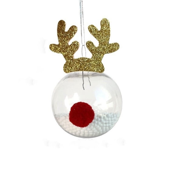 Espejo de fiesta de Navidad con cuerno, decoración para árbol de Navidad, colgante