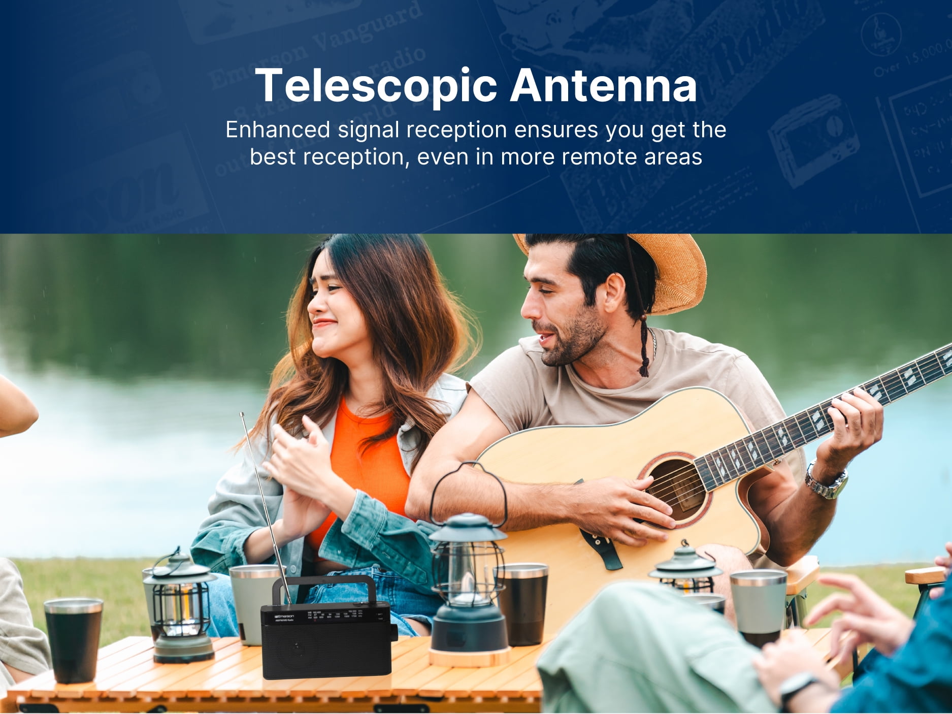 Emerson ER-7004 AM/FM/WB Radio, Lightweight Portable Weather Radio with Telescoping Antenna