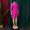 thumbnail image 5 of AURA Plus Size Women Suit Collar Pleated High Waist A Line Short Dress Elegant Office Style, 5 of 8