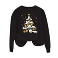 thumbnail image 4 of Cmfcve Women's Cute Xmas Sweatshirt Plus Size Christmas Tree Print Pullover Long Sleeve Crew Neck Holiday Base Apparel, 4 of 5