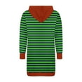 thumbnail image 5 of SMihono Fashion Women's Striped Pullover Dress Casual Long Sleeve Drawstring Hoodies Fashion Color Block Sweatshirt Tunic Dresses Green 8, 5 of 5