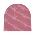 thumbnail image 4 of XIAOCHA Bold‑Print Beanie for Women，Jacquard Knit Fall‑Winter Outdoor Skullcap,Pink, 4 of 4