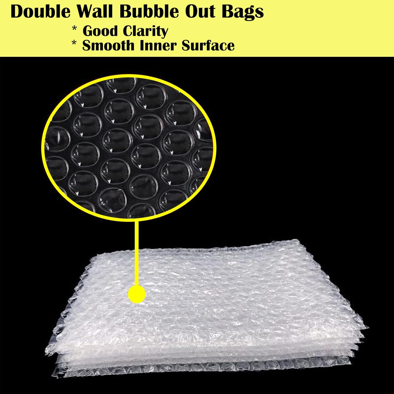 MHSIOAP-50PCS 8x10 Inch Bubble Pouch Wraps, Clear Bubble Out Bags for Packing, Double Walled Shockproof Foam Cushioning Bags for Moving and Shipping Fragile Item