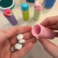 thumbnail image 4 of Trendy Bottle Keychain, 3D Printed Mini Water Cup Keychain, Mini Water Bottle Keychain, Lip Balm HolderKeychain Pill Holder Pendant Purple, 4 of 7