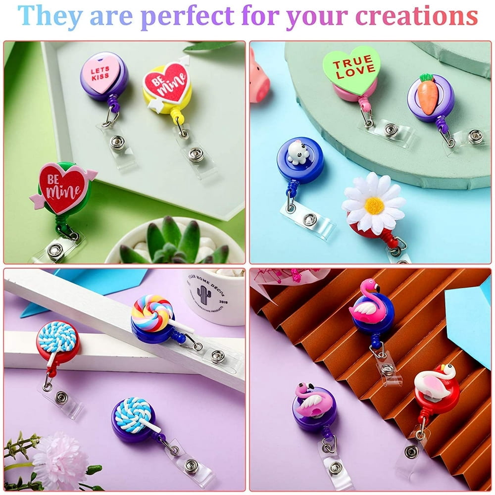 EIMELI Badge Reel  Retractable Badge Reel with Metal Belt Clip  100 Pack Retractable Badge Holder ID Badge Reel Clip for ID Card Badge Holder Key Keychain Holders (Multicolor)
