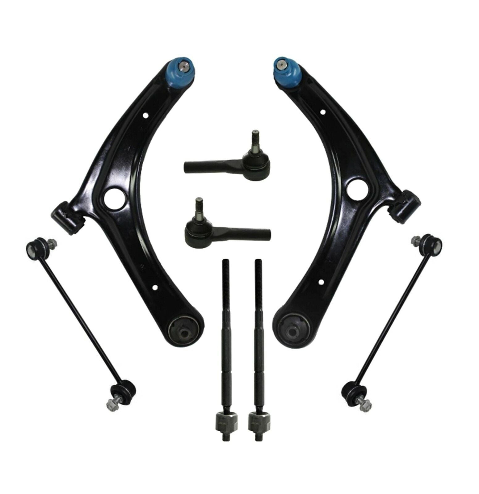 8 Pc Front Suspension Kit Control Arms with Ball Joints Tie Rod