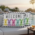 thumbnail image 6 of Outdoor Waterproof Pillow Covers Easter Colorful Cartoon Rabbit Peeps Decorative Throw Pillow Protectors,Pillowcase Cushion Cases for Patio Sofa Garden Couch,20x12in,Pack of 2, 6 of 14
