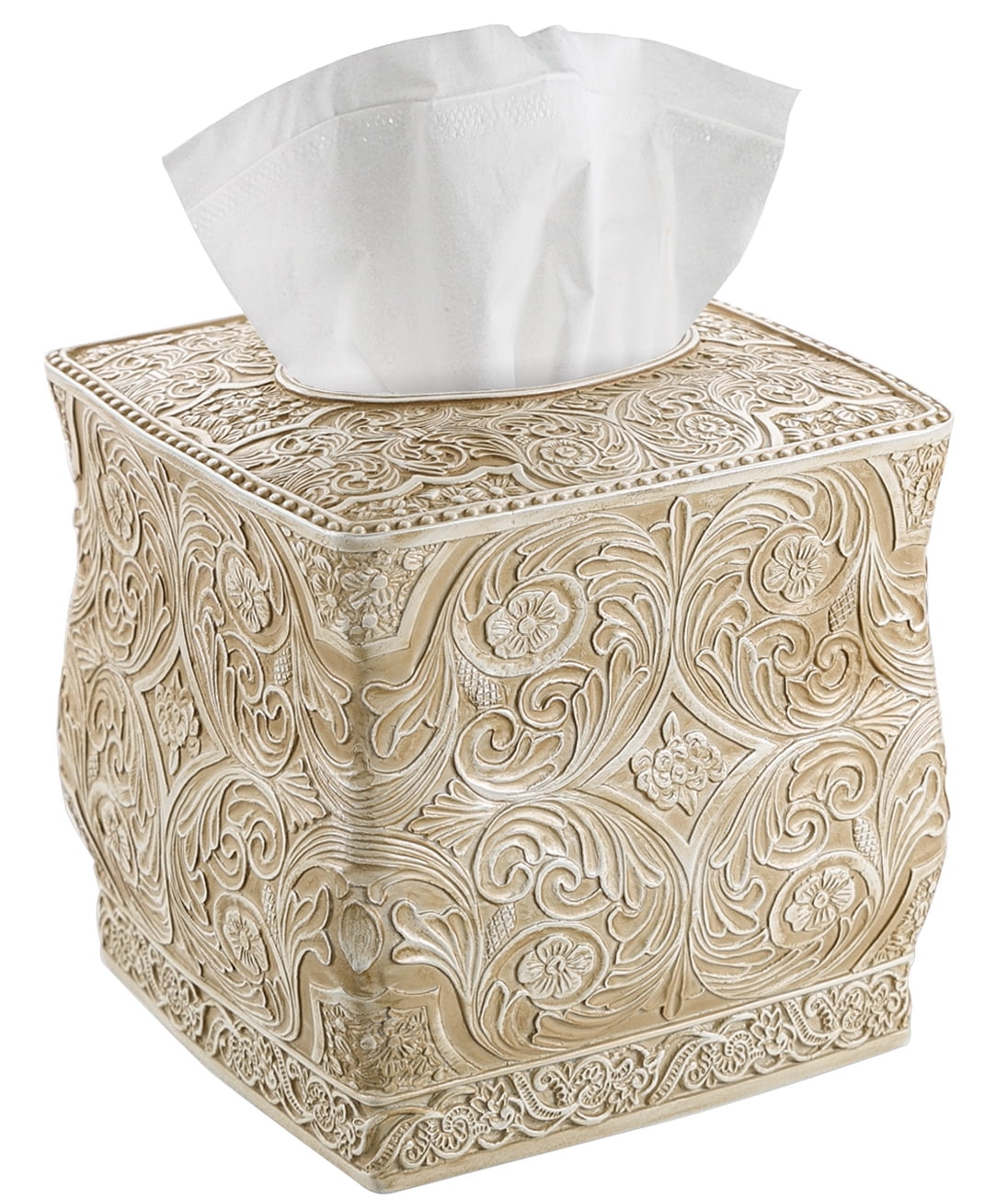Square Tissue Holder ? Decorative Tissue Box Cover is Finished in Beautiful Victoria Collection