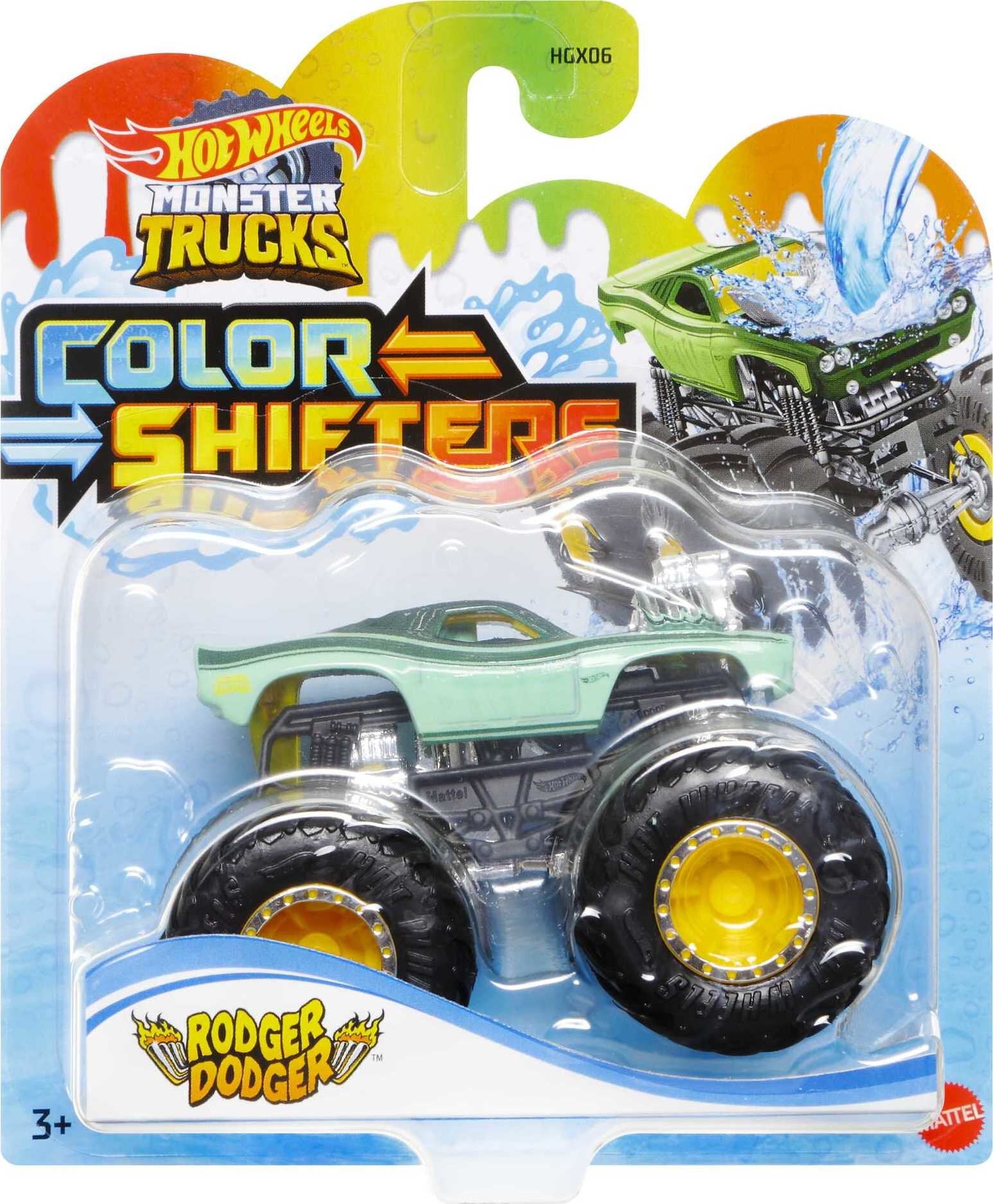 Hot Wheels Monster Trucks 1:64 Color Shifters 3-Pack, Toy Trucks For Kids