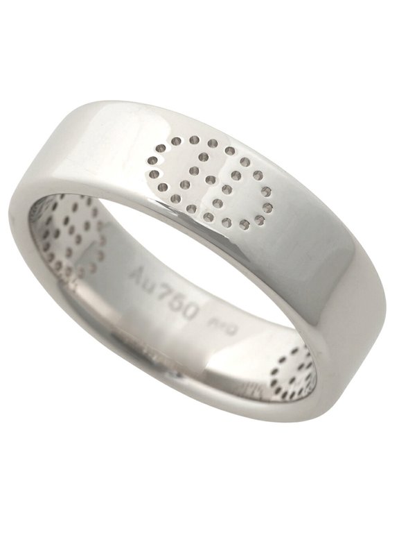 Pre-Owned Hermes Eclipse Ring, approximately 6.3g, K18WG White Gold, Au750 stamped, size #49...