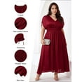 thumbnail image 5 of LapaPlus Womens Plus Size Formal Dress Shiny Satin Evening Party Cocktail Maxi Dresses, 5 of 13