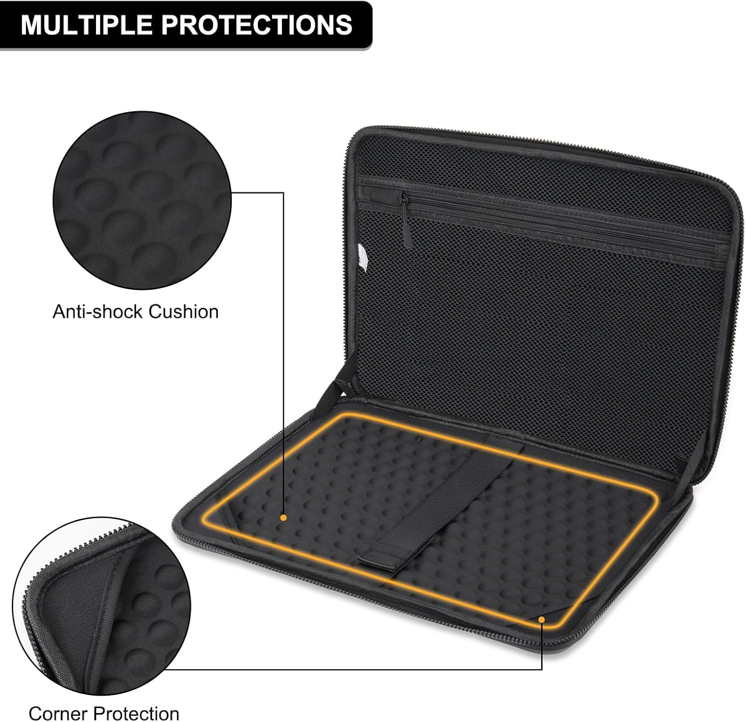 MOSISO 15.6 inch Hard Shell Laptop Sleeve Shoulder Bag, Waterproof Shockproof Protective EVA Computer Bag Carrying Case Compatible with MacBook Pro 16, 15-16 inch Lenovo, HP, Dell, Notebook