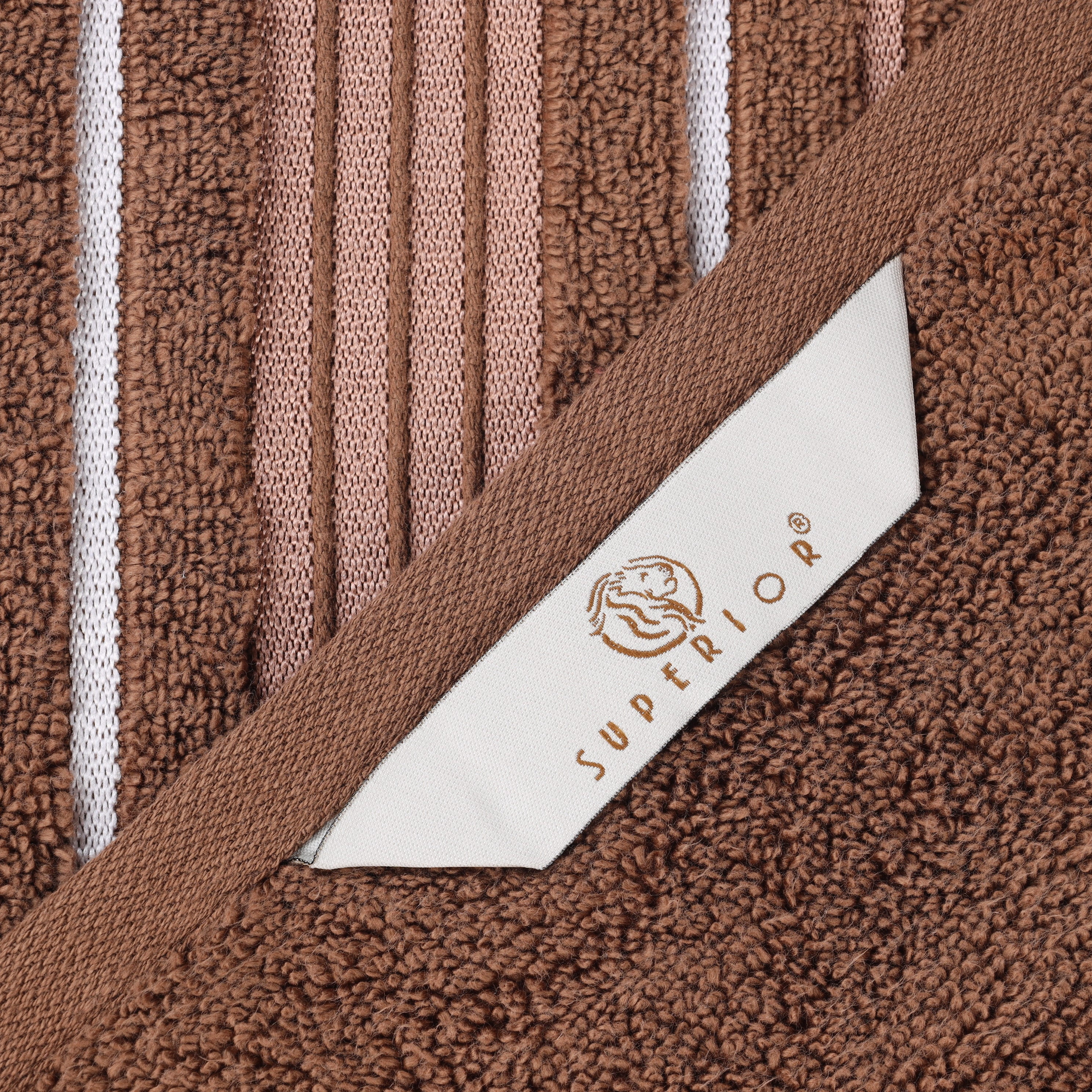 Superior Sadie Zero Twist Cotton Solid Hand Towel, Set of 6, Chocolate