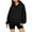Black, variant on cocolona Womens Hoodie Long Sleeve Front Pleated Oversized Hooded Sweatshirt Fall Winter Trendy Pullover Tops with Pockets 2025