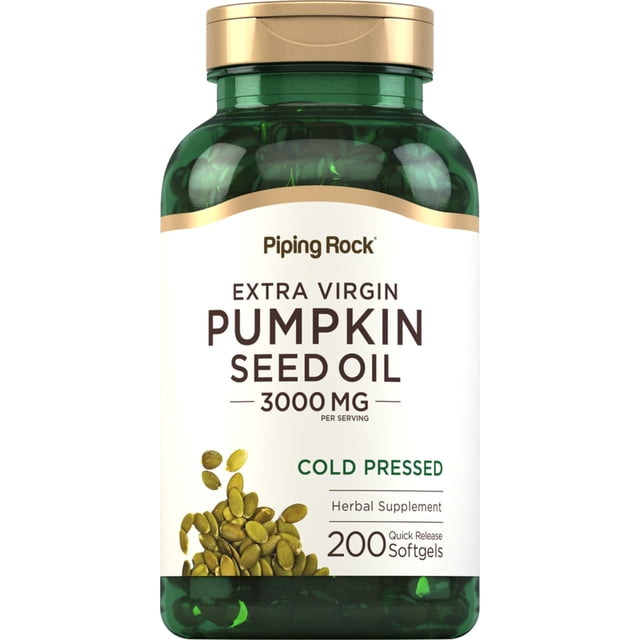 Suplemento de aceite de semillas de calabaza Piping Rock 3000 mg 200 cápsulas blandas