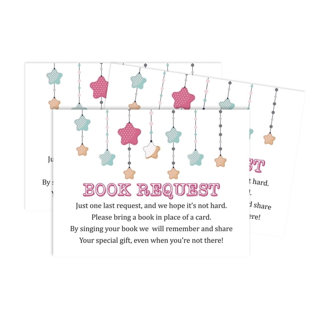 Inkdotpot 30Twinkle Twinkle Little Star Gender Neutral Baby Shower Book Request Cards Bring A Book Instead Of A Card Baby Shower Invitations Inserts Games