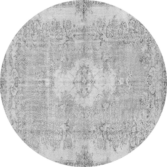 Ahgly Company Indoor Round Persian Gray Bohemian Area Rugs, 5' Round