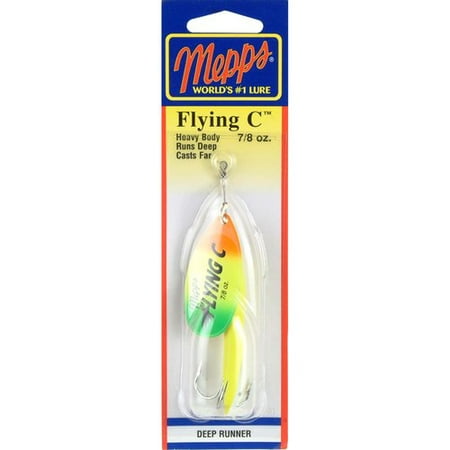 Mepps Flying C Treble Hook Spinner, Hot Chartreuse with Hot Firetiger
