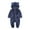 Dark Blue, variant on Utoimkio Newborn Baby Boy Girl Jumpsuit Hooded Footed Fleece Rompers Winter Long Sleeve Zipper Up Warm Onesies Outwear Outfits for Kids Size 0-12M