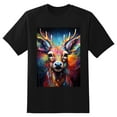 thumbnail image 2 of Plus Size Shirt for Women Black Tops for Women Short Sleeves Shirt for Women Colorful Deer2 T Shirt Crewneck Shirt for Women 2XL, 2 of 5