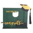 thumbnail image 1 of Graduation Photo Frame Wooden Tabletop Display Photo Frame With Stand Bachelor Hat Wood Decorative Photo Holder For Home Desk, 1 of 9