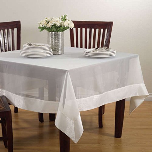 Embroidered Sheer Elegance Design Tablecloth 2 Sizes (72" Square