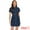 Dark Blue, variant on Casual Collared Short Sleeve Denim Shirt Dress XS Blue S Dark Blue