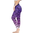 thumbnail image 3 of DISNIMO Halloween Bat Printed Yoga Pants Leggings for Women, High Waisted Workout Leggings Tummy Control, Casual Workout Yoga Pants for Workout Sport, Purple, XS, 3 of 6