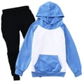 thumbnail image 4 of Toddler Girls Clothes Fall Outfits Kids Color Block Hoodie Long Sleeve Pullover Sweatshirt Solid Pants 2 Piece School Outfit Set Size 2-3T, 4 of 4
