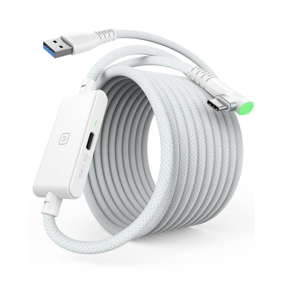 Cable VR Link INIU Premium de 16 pies con carga USB 3.0 blanco