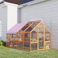 thumbnail image 3 of PawHut Catio Outdoor Cat Enclosure with Weatherproof Canopy, Bridges, Orange, 3 of 10