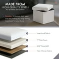 thumbnail image 3 of Ornavo Home 1 Pack Small Storage Ottoman Foldable Collapsible Cube Square Linen Ottoman Foot Rest Stool Seat, for Living Room, Bedroom, Home Office, Dorm - 12 x 12 x 12, White, 3 of 7