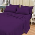 thumbnail image 2 of 4 Piece Luxury Rayon Made From Bamboo Sheets Set- Twin Purple Sheets, Softer Than Cotton-Up To 16" Deep Pockets-Wrinkle Free-Extremely Soft Bamboo Derived Rayon Sheets- Twin,Purple, 2 of 4