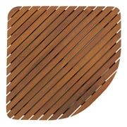 Bare Decor Dania Corner Shower Spa Mat in Solid Teak Wood and Oiled Finish, 24" x 24"