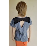 Daisy Fuentes Women´s Blouse Open Back Size M Gray/Black