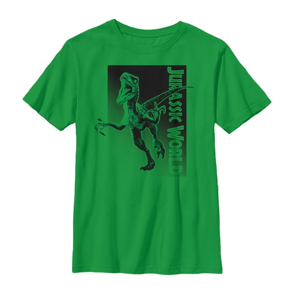 Boy's Jurassic World Velociraptor Attack  Graphic Tee Kelly Green Large