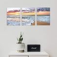 thumbnail image 3 of 3-Piece Blue Beach Canvas Wall Art Set, Sunset Ocean Waves Seascape Prints, Framed & Ready to Hang Decor for Living Room Bedroom Bathroom, 3 of 6