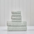 thumbnail image 2 of Modern Threads Damask Jacquard 6-Piece Cotton Bath Towel Set with Embellished Borders, Light Blue, 2 of 4
